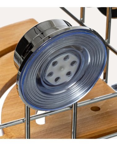 Estante Esquinero para Ducha de Bambú y Metal