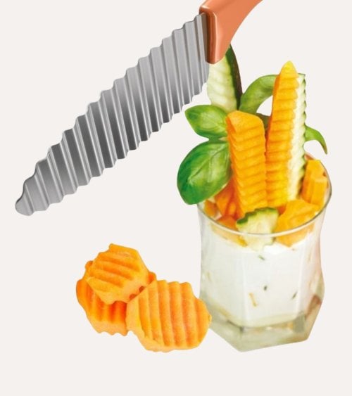 Cuchillo Ondulado Decorador de Acero Inoxidable