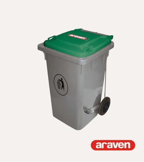 Cubo de Basura con Pedal y Ruedas de Araven