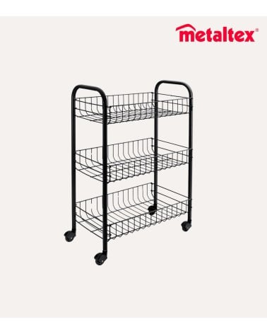 Carrito Auxiliar Siena de 3 Niveles de Metal