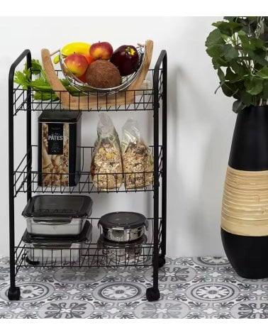 Carrito Auxiliar Siena de 3 Niveles de Metal