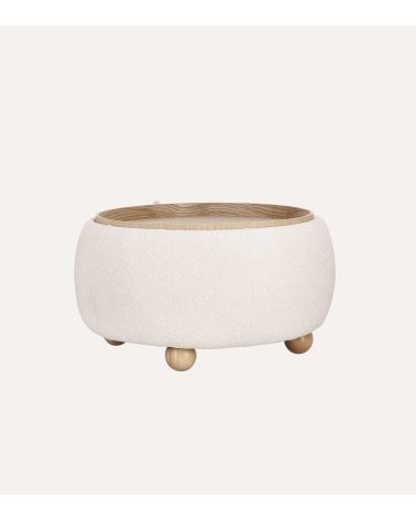 Puff con Contenedor Irisha de Madera y Poliéster