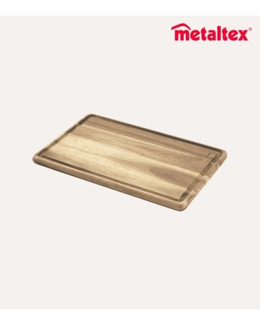Tabla de Corte Restangular con Ranura de Madera de Acacia