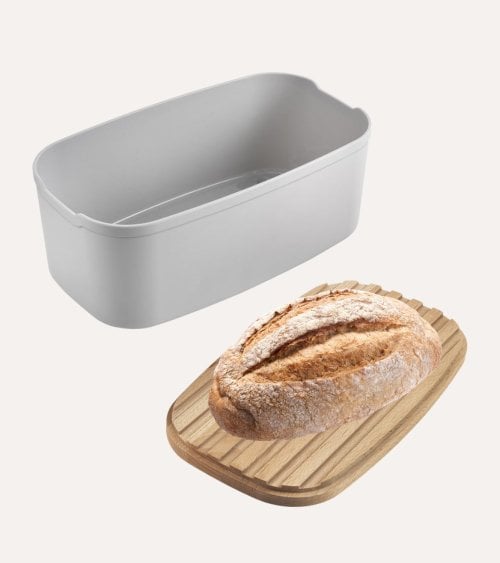 Panera 2 en 1 con Tabla de Corte de Madera de Haya