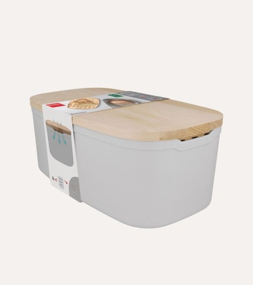 Panera 2 en 1 con Tabla de Corte de Madera de Haya