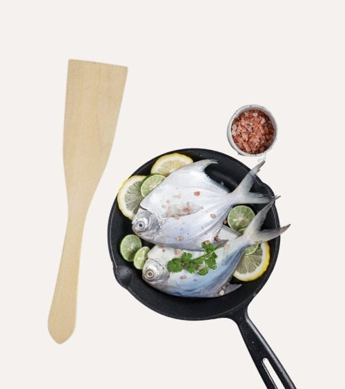 Pala de Pescado Natural de Madera de Plátano