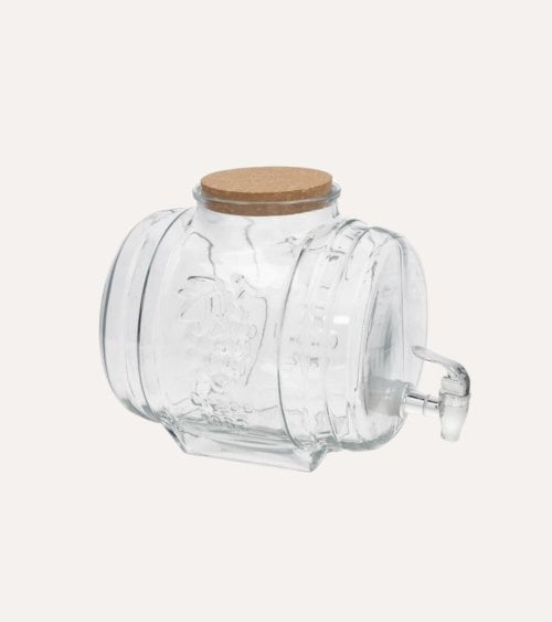 Barril Dispensador de Bebidas de Vidrio