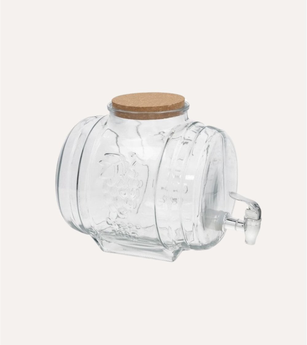 Barril Dispensador de Bebidas de Vidrio