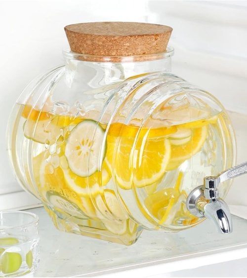 Barril Dispensador de Bebidas de Vidrio