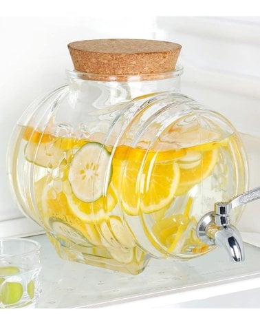 Barril Dispensador de Bebidas de Vidrio