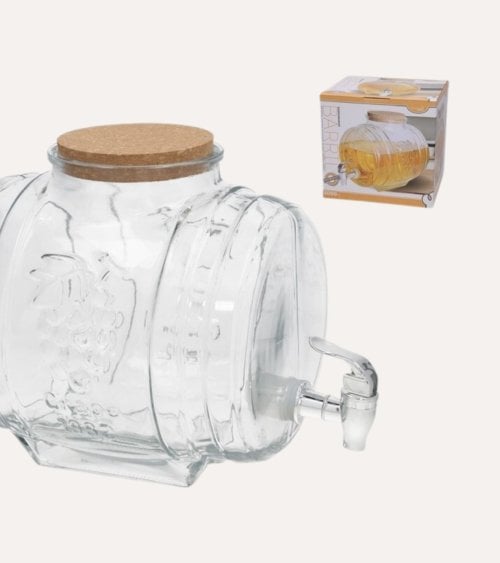 Barril Dispensador de Bebidas de Vidrio