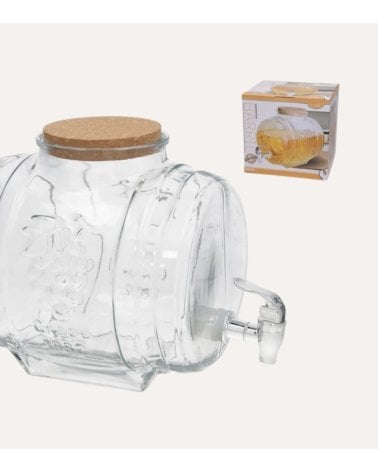 Barril Dispensador de Bebidas de Vidrio