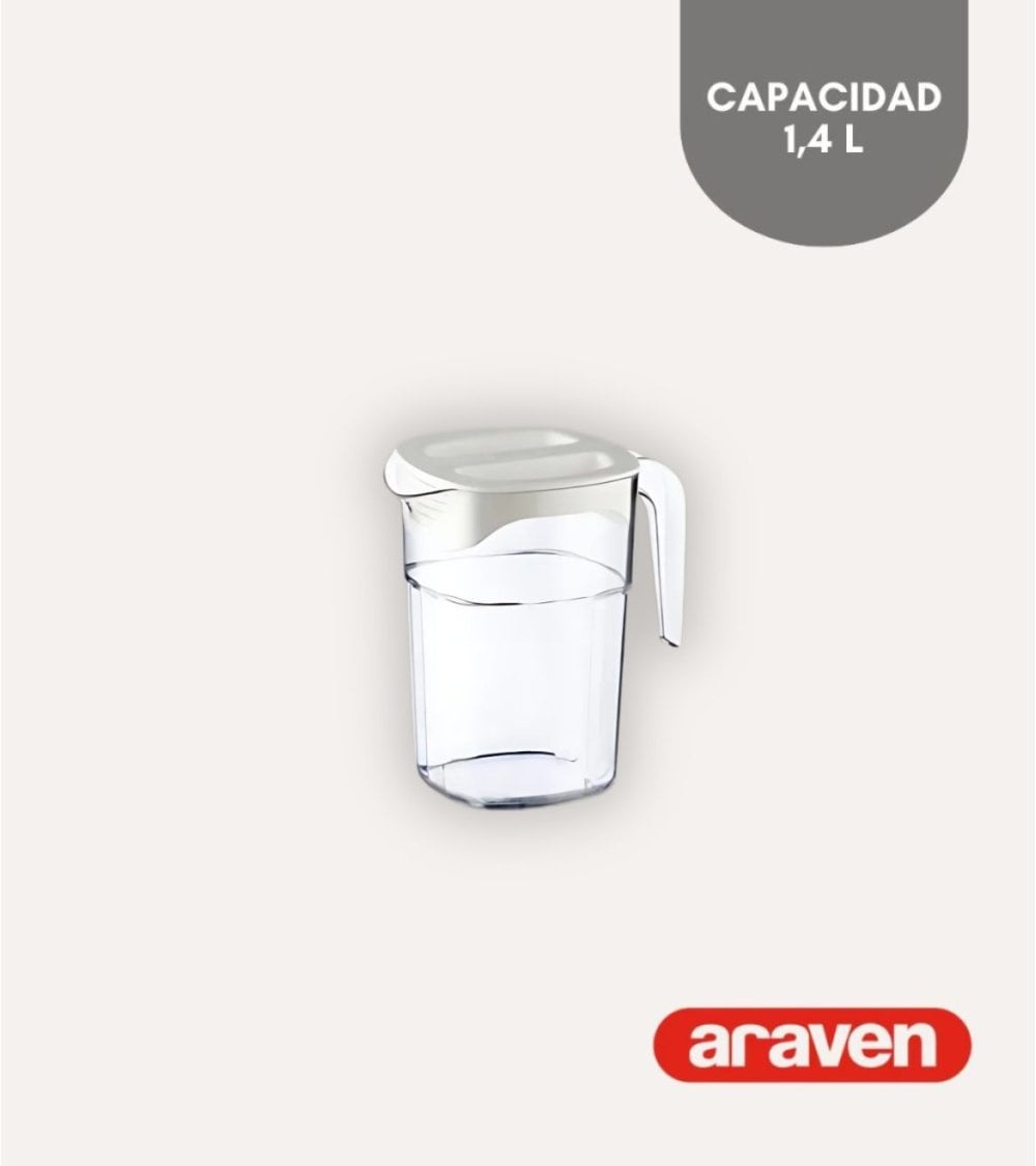 Jarra Apilable Cuadrada con Tapa de Plástico de Araven