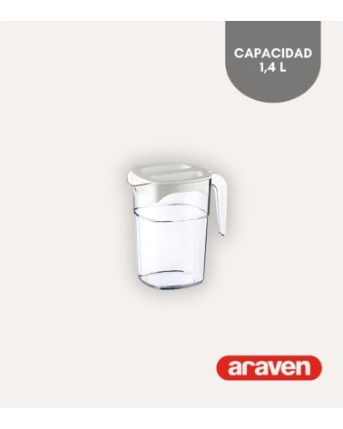Jarra Apilable Cuadrada con Tapa de Plástico de Araven