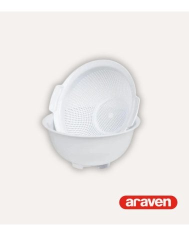 Bol con Escurridor Redondo Blanco de Araven