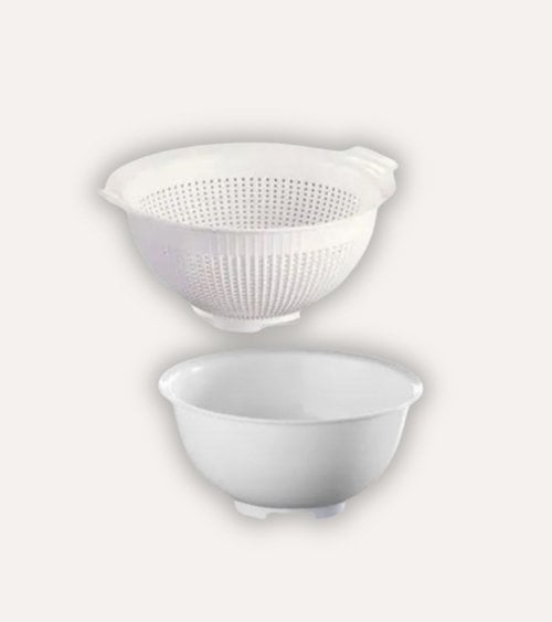 Bol con Escurridor Redondo Blanco de Araven