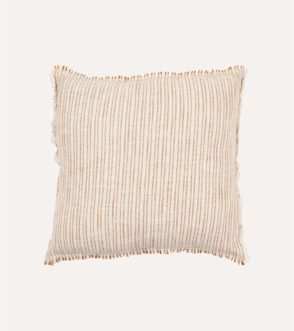 Cojín Rayas de Viscosa, Lino y Algodón