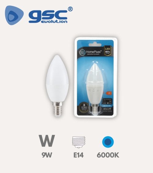 Bombilla LED Vela E14 9W