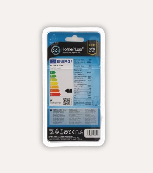Bombilla LED Vela E14 9W