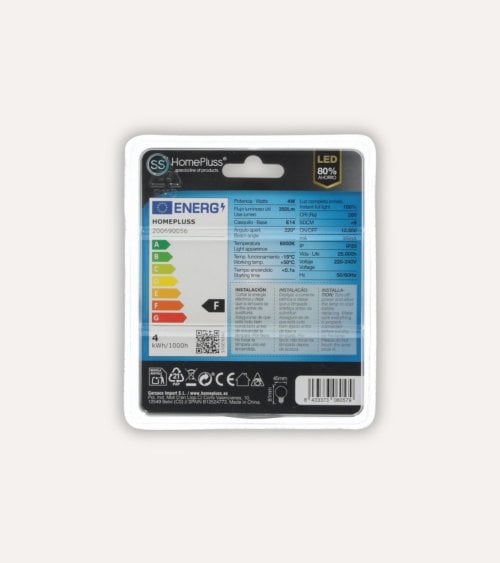 Bombilla LED Estandar E14 4W