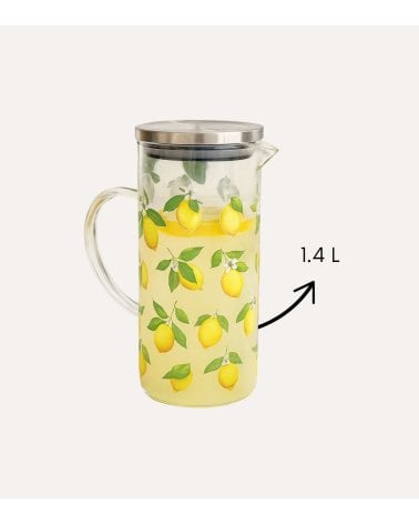 Jarra Limones de Cristal con Tapa de Metal