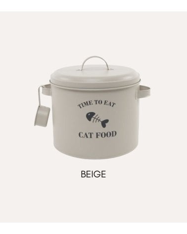 Bote para Comida de Gato de Metal con Cazo