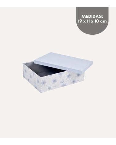 Caja para Regalo Flores Azules de Cartón