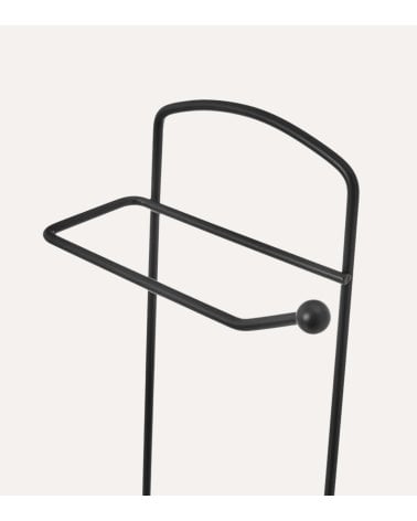 Portarrollos y Escobillero Black Bamboo de Metal y Bambú