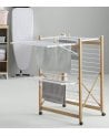 Tendedero Plegable con Ruedas de Madera y Metal -1