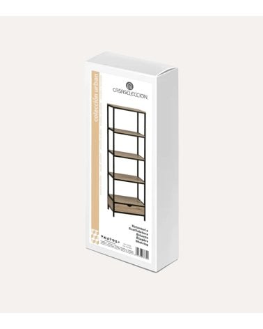 Estantería de 4 Niveles y Un Cajón de Metal