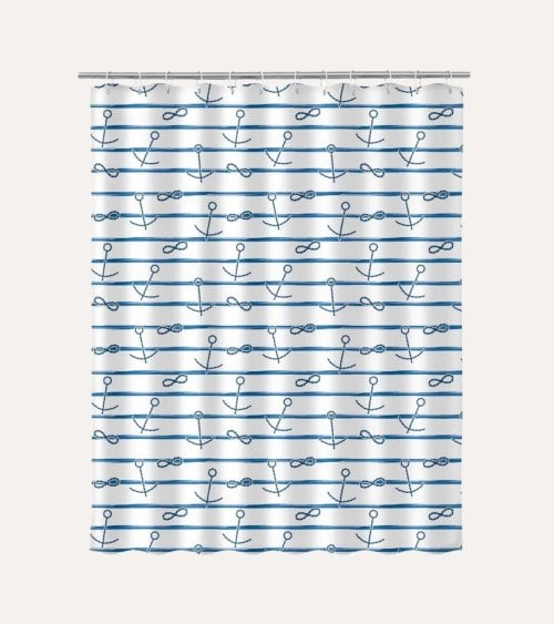 Cortina de Baño Rayas Marineras de Poliéster