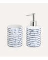 Set de Baño de 2 Piezas Rayas Marineras de Cerámica