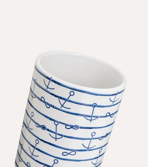 Set de Baño de 2 Piezas Rayas Marineras de Cerámica