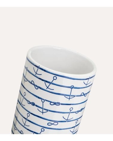 Set de Baño de 2 Piezas Rayas Marineras de Cerámica