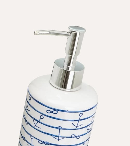 Set de Baño de 2 Piezas Rayas Marineras de Cerámica