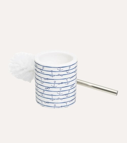 Escobilla de Baño Rayas Marineras de Cerámica