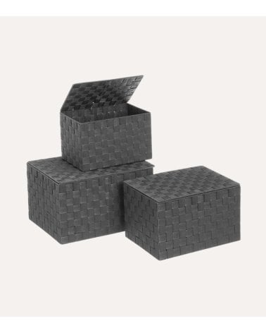 Cesta con Tapa de Tejido Grueso de PP