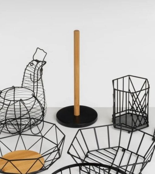 Portarrollos Black Bamboo de PP y Bambú