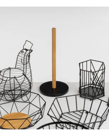 Portarrollos Black Bamboo de PP y Bambú