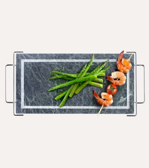 Plancha Grill de Piedra y Acero Inoxidable