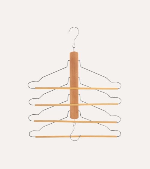 Percha con 4 Niveles para Pantalones de Madera