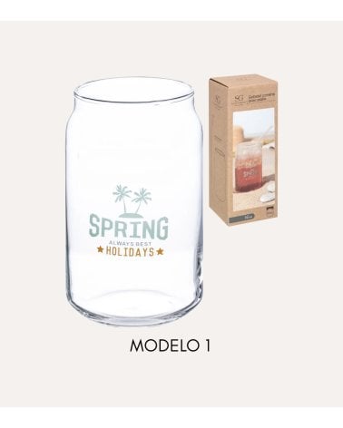 Vaso de Cóctel con Pajita de Vidrio