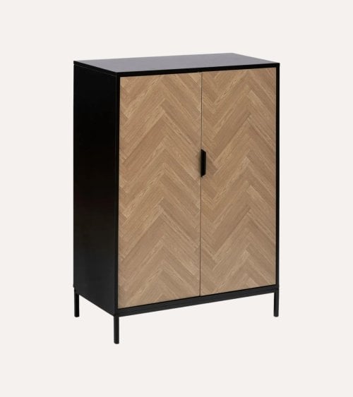 Aparador Chevrons de 2 Puertas de MDF con Efecto Pino