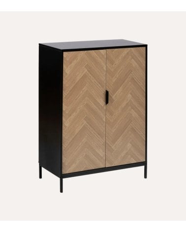 Aparador Chevrons de 2 Puertas de MDF con Efecto Pino