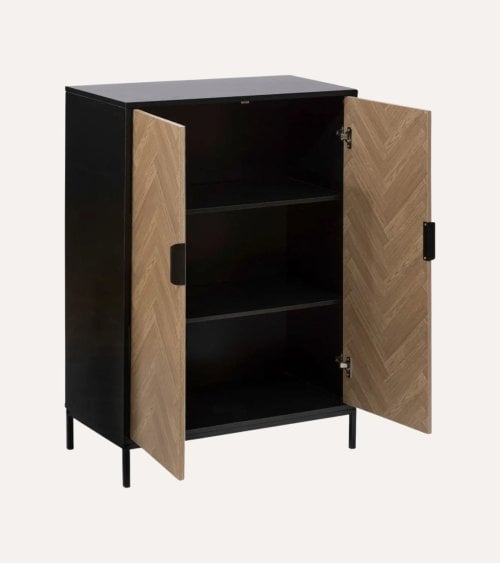 Aparador Chevrons de 2 Puertas de MDF con Efecto Pino