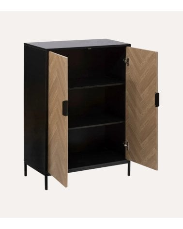 Aparador Chevrons de 2 Puertas de MDF con Efecto Pino