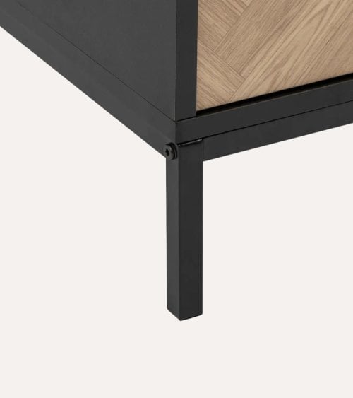 Aparador Chevrons de 2 Puertas de MDF con Efecto Pino