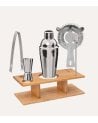 Set de Cócteles con 5 Piezas con Base de Acero Inoxidable y Madera