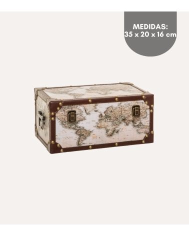 Baúl Anzo de Mapa Mundial de MDF