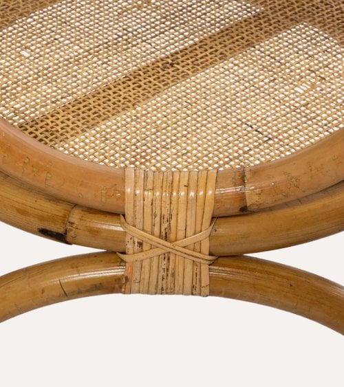 Mesa de Centro Farah de Ratán y Vidrio